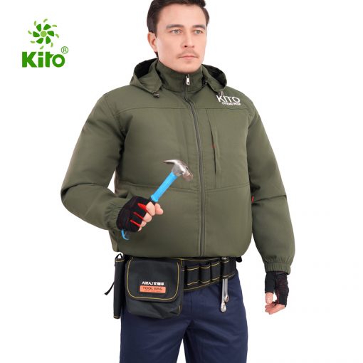 Bộ Áo Điều Hòa KITO KT03 Chính Hãng - Pin 30.000mAh, Quạt 24V, Màu Xanh Quân, BH 1 Năm