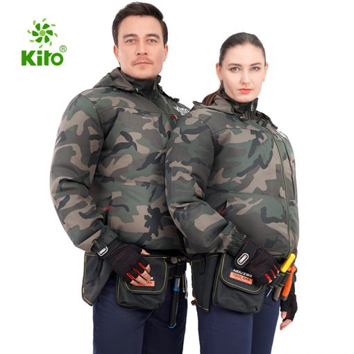 Bộ Áo Điều Hòa KITO Chính Hãng KT03, Pin 30.000mAh, Quạt 24V Màu Rằn ri