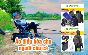 Người đi câu cá mặc áo điều hòa