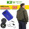 Bộ Áo Điều Hòa KITO KT03 Chính Hãng - Pin 30.000mAh, Quạt 24V, Màu Xanh Quân, BH 1 Năm
